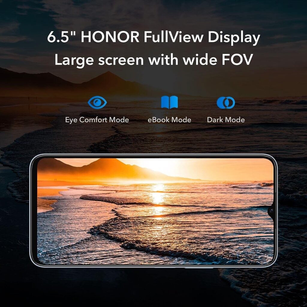 HONOR X6 Mobile Phone, 6.5 Inch Dual SIM Unlocked Smartphone, 50MP Triple Camera, 5000mAh, 4GB+64GB, Android 12（2 Year Warranty)