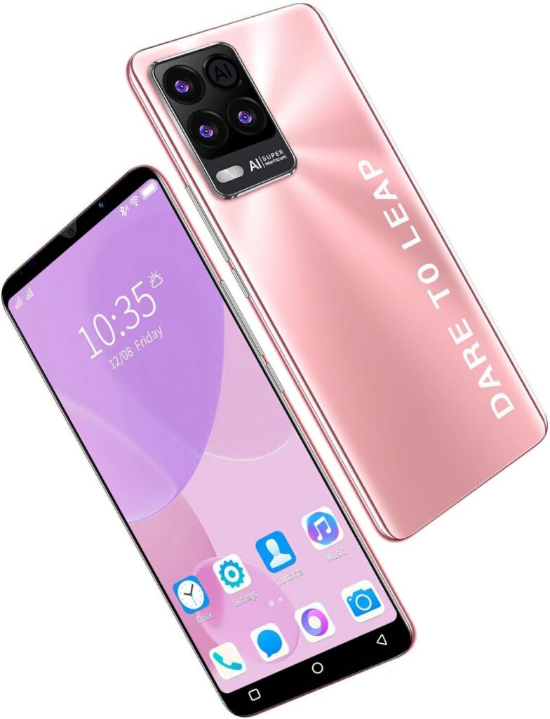 Kanredi Cheap Smartphone, 5.0 Android Mobile Phones, 4GB ROM 128GB Extension, Dual Camera, 3G Dual SIM Cell Phones (8P-Rose Gold)