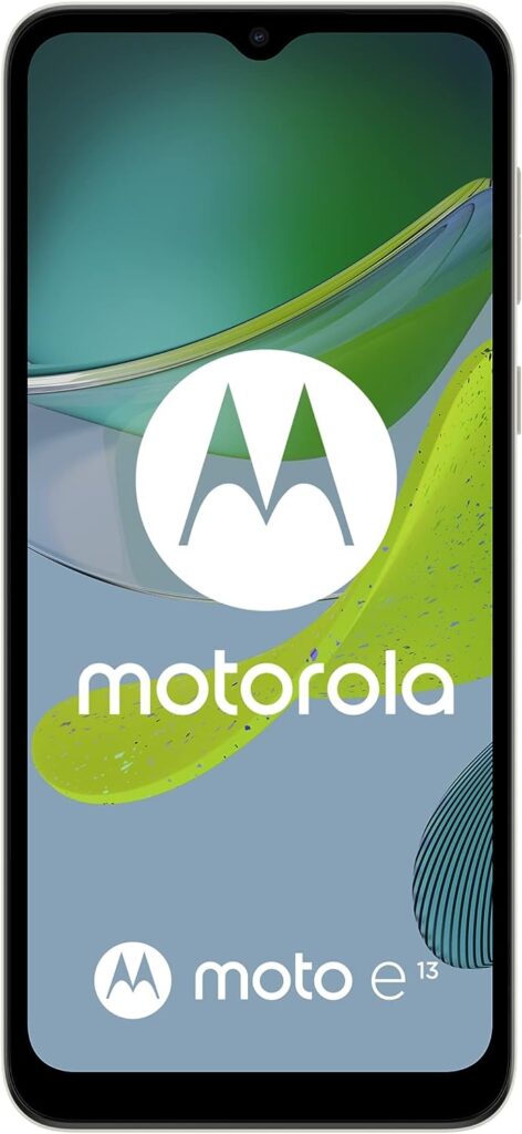 Motorolo moto (e13, 6.5 Inch HD+ display, AI-powered Camera System, Dolby Atmos, 5000 mAh Battery, 2/64 GB, Dual SIM), Creamy White