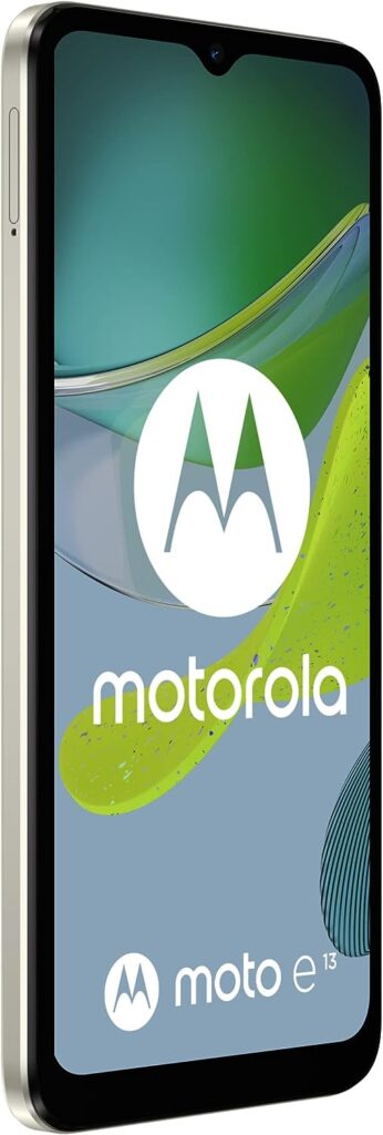 Motorolo moto (e13, 6.5 Inch HD+ display, AI-powered Camera System, Dolby Atmos, 5000 mAh Battery, 2/64 GB, Dual SIM), Creamy White