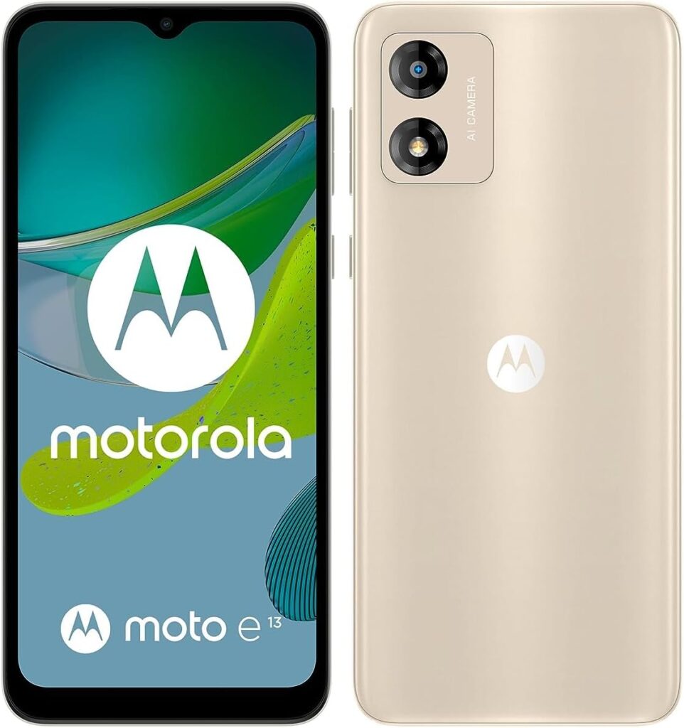 Motorolo moto (e13, 6.5 Inch HD+ display, AI-powered Camera System, Dolby Atmos, 5000 mAh Battery, 2/64 GB, Dual SIM), Creamy White