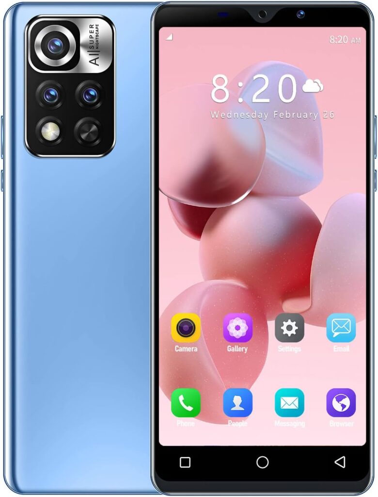 QrZrQ Cheap Mobile Phones, 4.7 Cute Android Smartphone, Dual SIM Dual Camera, Support WIFI,GPS,Bluetooth, Basic Cellphone (11S-Blue)