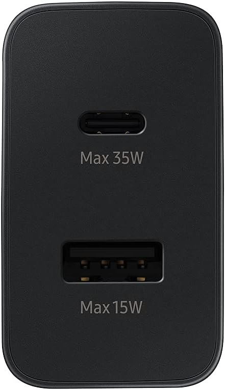 SAMSUNG 35W Dual Port Wall Charger USB C Adapter, Super Fast Charging Block for Galaxy Phones and Devices, Cable Not Included, 2021, US Version, Black