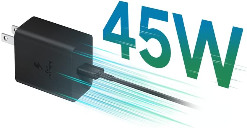 SAMSUNG 45W Power Adapter (w/Cable C-to-C),USB,Black