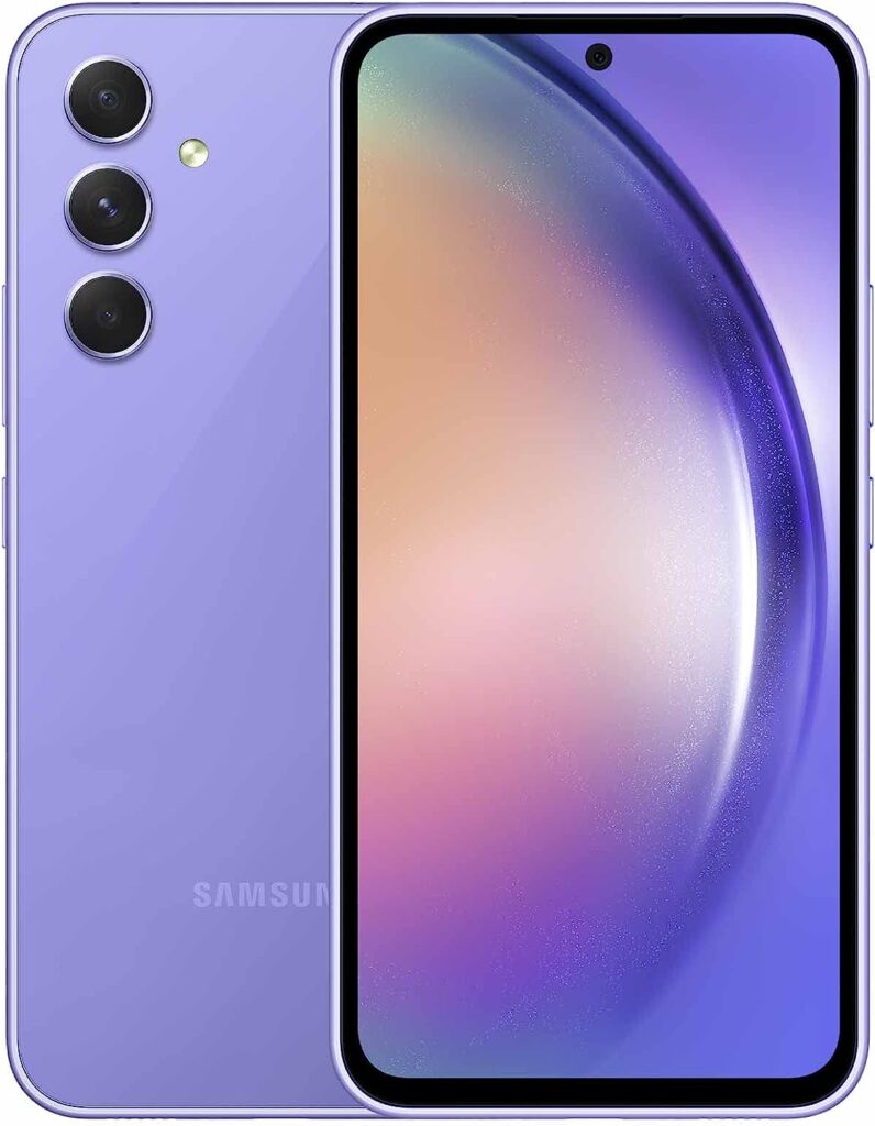 SAMSUNG Galaxy A54 5G A Series Cell Phone, Factory Unlocked Android Smartphone, 128GB w/ 6.4” Fluid Display Screen, Hi Res Camera, Long Battery Life, Refined Design, US Version, 2023, Awesome Violet