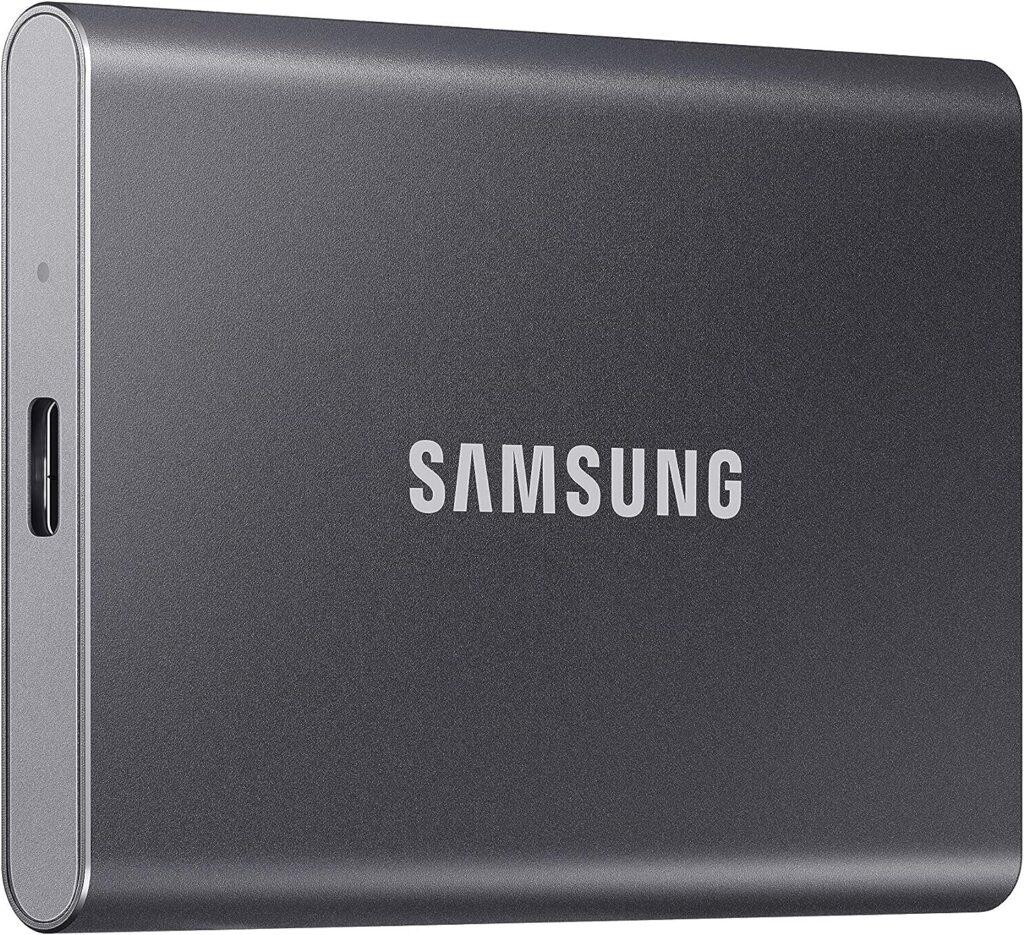 SAMSUNG SSD T7 Portable External Solid State Drive 1TB, Up to 1050MB/s, USB 3.2 Gen 2, Reliable Storage for Gaming, Students, Professionals, MU-PC1T0T/AM, Gray