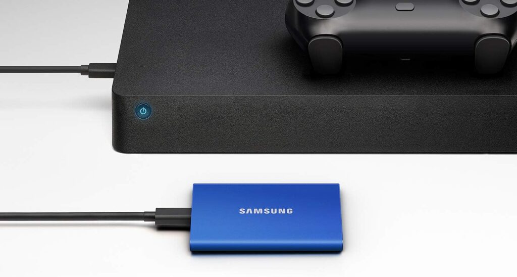SAMSUNG SSD T7 Portable External Solid State Drive 1TB, Up to 1050MB/s, USB 3.2 Gen 2, Reliable Storage for Gaming, Students, Professionals, MU-PC1T0T/AM, Gray