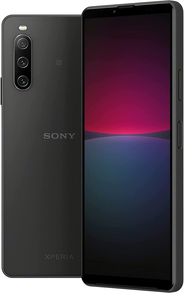 Sony Xperia 10 IV - Android Smartphone, 6 inch 21:9 Wide OLED Cell Phone - 3-Lens Camera - 3.5mm Jack Plug - 6GB RAM - 128GB Storage - Dual Hybrid SIM (Black)