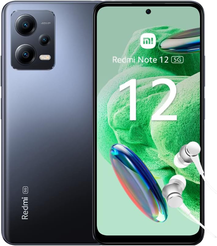Xiaomi Redmi Note 12 5G, 120Hz AMOLED display, Snapdragon 5G processor, 33W 5000mAh, Onyx Gray 4GB RAM 128GB ROM (UK Version 2 Year Warranty)