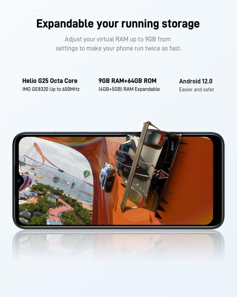 DOOGEE X98 Pro Mobile Phones SIM Free Unlocked, Android 12 Smartphone, 9GB+64GB/1TB Extension, Octa-Core, 6.52 HD+ Display, 4G Dual SIM Phones, 4200mAh, 12MP+8MP, GPS/OTG/Face ID, UK Version - Blue