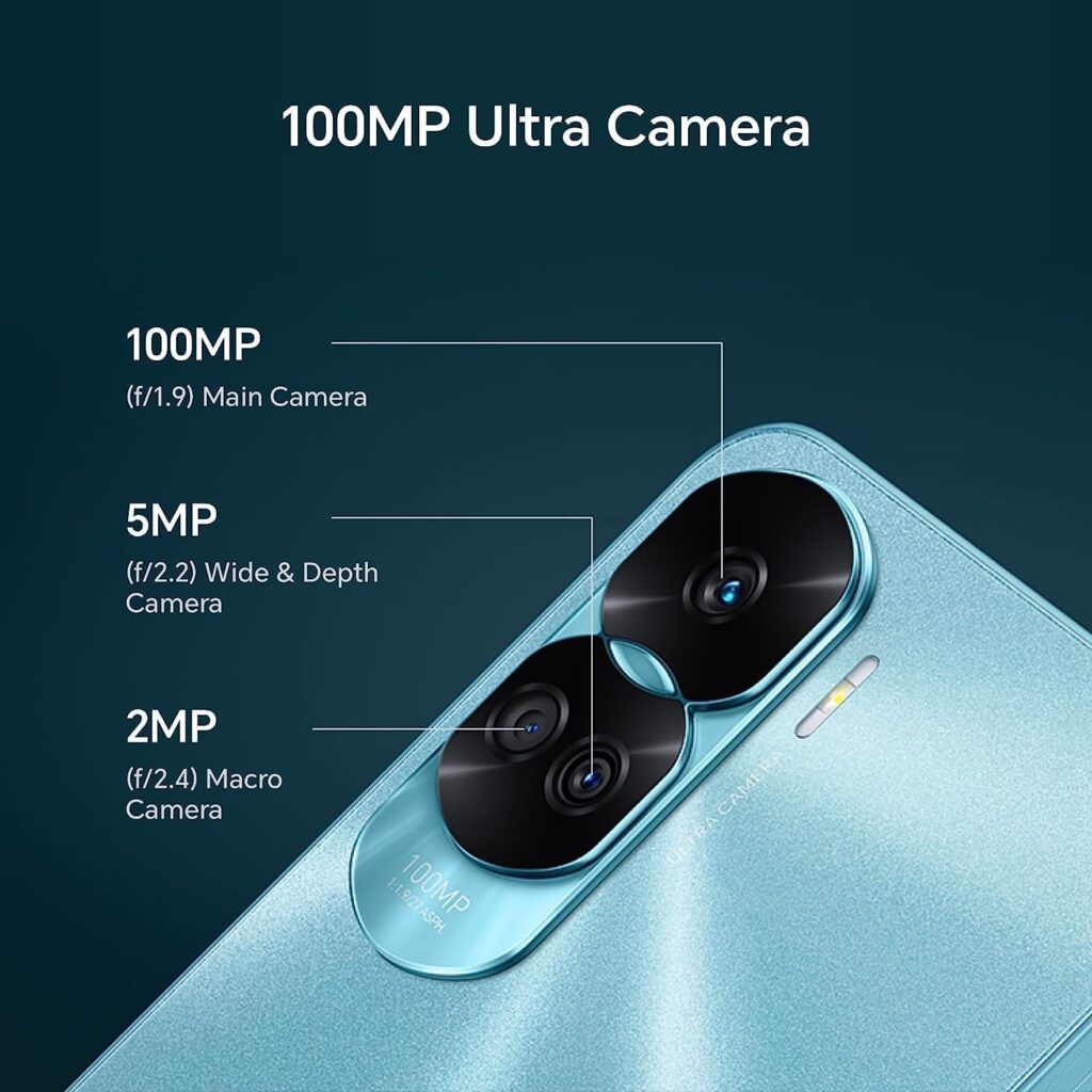 HONOR 90 Lite Smartphone 5G with 100MP Triple Camera, 8+256GB, 6,7” 90Hz Display, 4500mAh, Dual SIM, Android 13, Titanium Silver