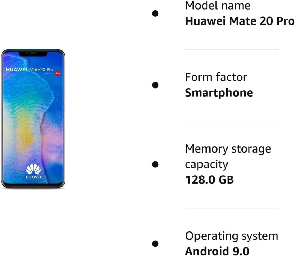 Huawei Mate 20 Pro 128GB 6.4in 40MP SIM-Free Smartphone in Twillight (Renewed)