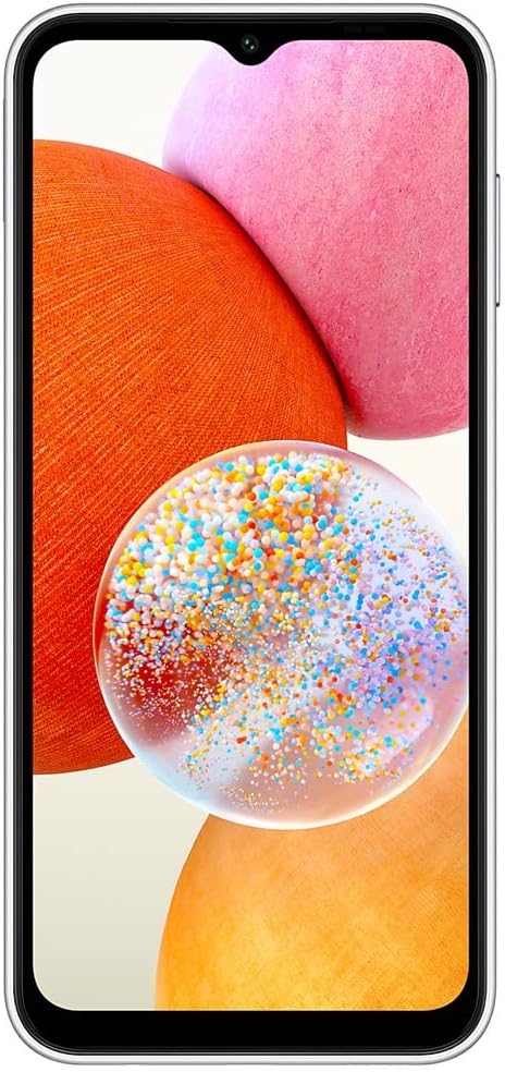 SAMSUNG Galaxy A14 4G LTE (128GB + 4GB) Unlocked Worldwide (Only T-Mobile/Mint/Metro USA Market) 6.6 50MP Triple Camera + (15W Wall Charger) (Silver (SM-A145M/DS))