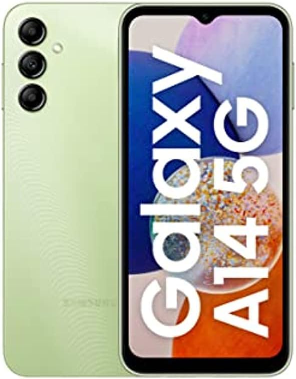 SAMSUNG Galaxy A14 5G + 4G LTE (128GB + 4GB) Unlocked Worldwide (Only T-Mobile/Mint/Tello USA Market) 1 Year Warranty Latin America 6.6 50MP Triple Camera + (15W Wall Charger) (Green)