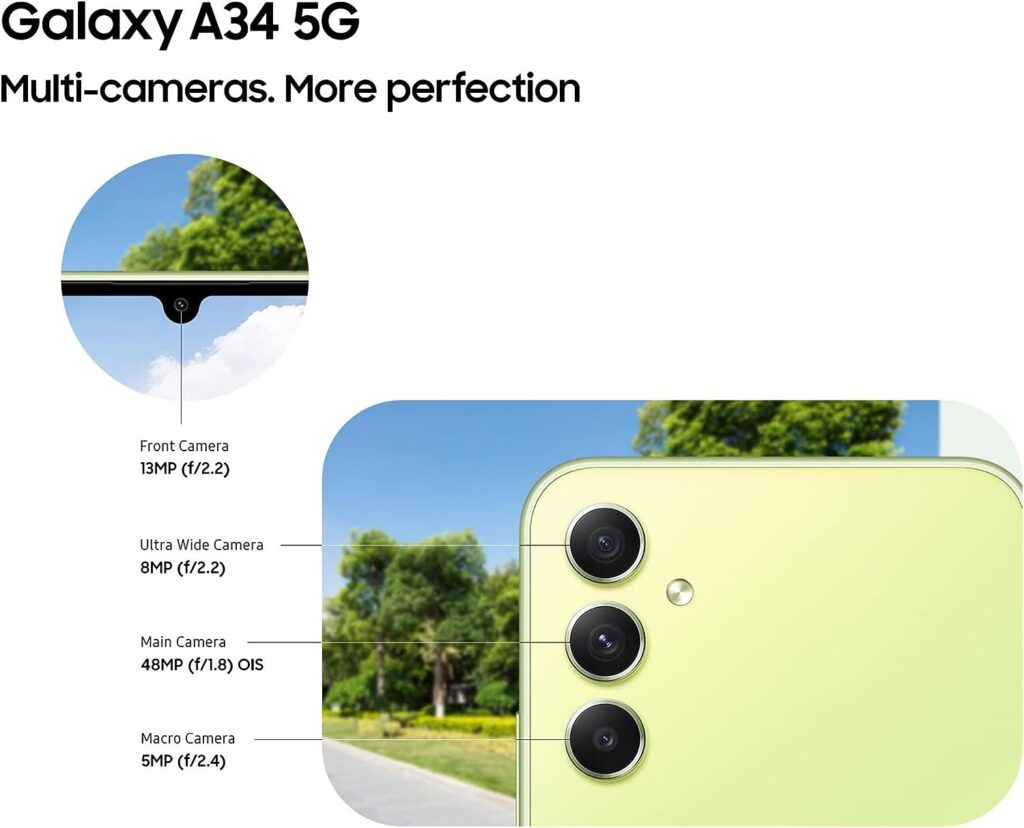 Samsung Galaxy A34 5G Mobile Phone 6.6 Inch Super AMOLED screen 256GB Awesome Graphite 3Y Extended Manufacturer Warranty