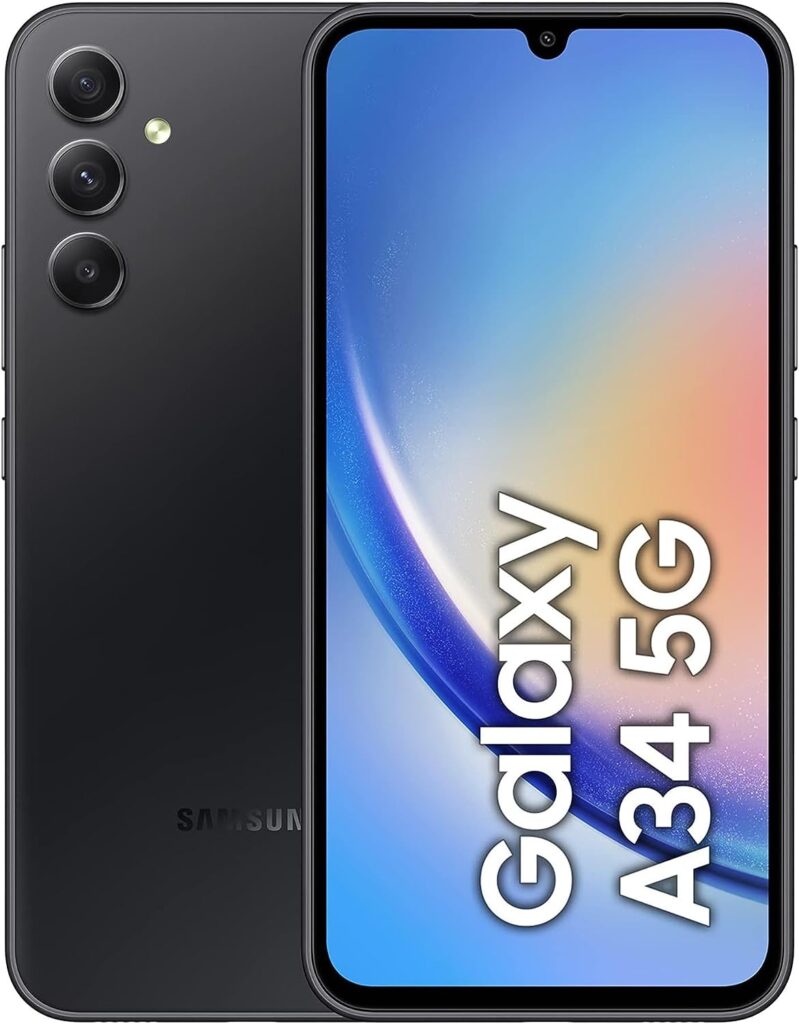 Samsung Galaxy A34 5G Mobile Phone 6.6 Inch Super AMOLED screen 256GB Awesome Graphite 3Y Extended Manufacturer Warranty