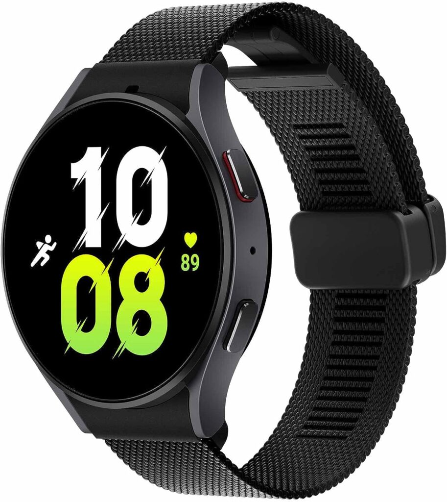 SAMSUNG Galaxy Watch5 Bespoke Edition 44mm Bluetooth Smartwatch, Body, Health, Fitness, Sleep Tracker, Improved Battery, Sapphire Crystal Glass, US Version, Graphite Milanese Band, Black