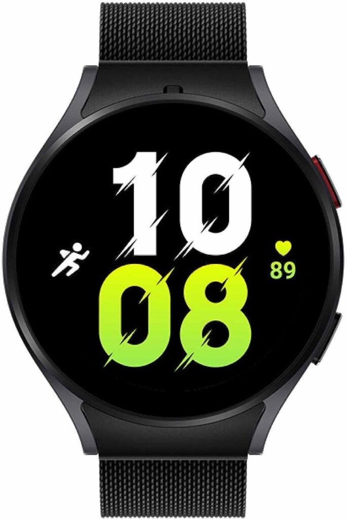 SAMSUNG Galaxy Watch5 Bespoke Edition 44mm Bluetooth Smartwatch, Body, Health, Fitness, Sleep Tracker, Improved Battery, Sapphire Crystal Glass, US Version, Graphite Milanese Band, Black
