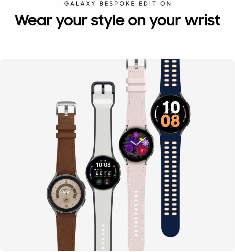 SAMSUNG Galaxy Watch5 Bespoke Edition 44mm Bluetooth Smartwatch, Body, Health, Fitness, Sleep Tracker, Improved Battery, Sapphire Crystal Glass, US Version, Graphite Milanese Band, Black