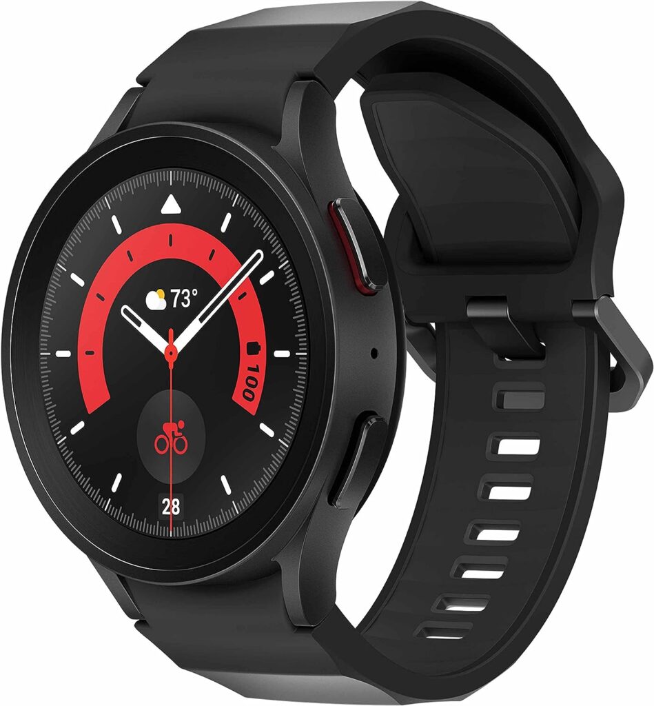 SAMSUNG Galaxy Watch5 Pro Bespoke Edition 45mm Bluetooth Smartwatch, Body, Health, Fitness, Sleep Tracker, Sapphire Crystal Glass, Titanium Frame, US Version, Black Rugged Sport Band, Black