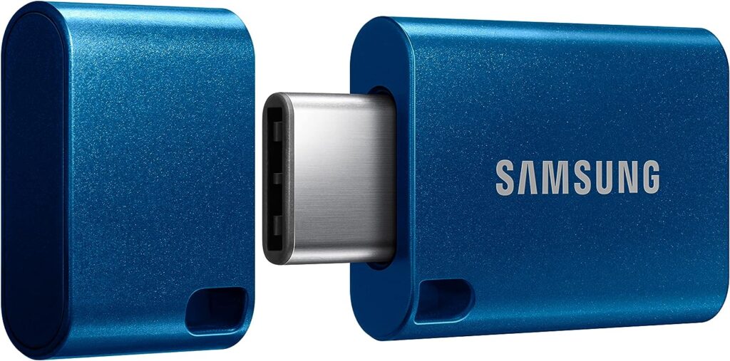 SAMSUNG Type-C™ USB Flash Drive, 256GB, Transfers 4GB Files in 11 Secs w/Up to 400MB/s 3.13 Read Speeds, Compatible w/USB 3.0/2.0, Waterproof, 2022,Blue