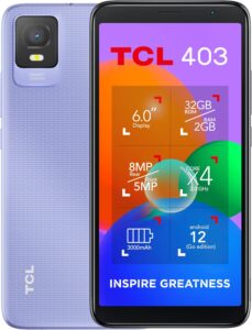 tcl 403 smartphone 32gb plus 2gb ram 60 inches display 3000 mah lavender purple